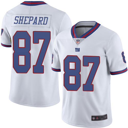 Men New York Giants 87 Sterling Shepard Limited White Rush Vapor Untouchable Football NFL Jersey